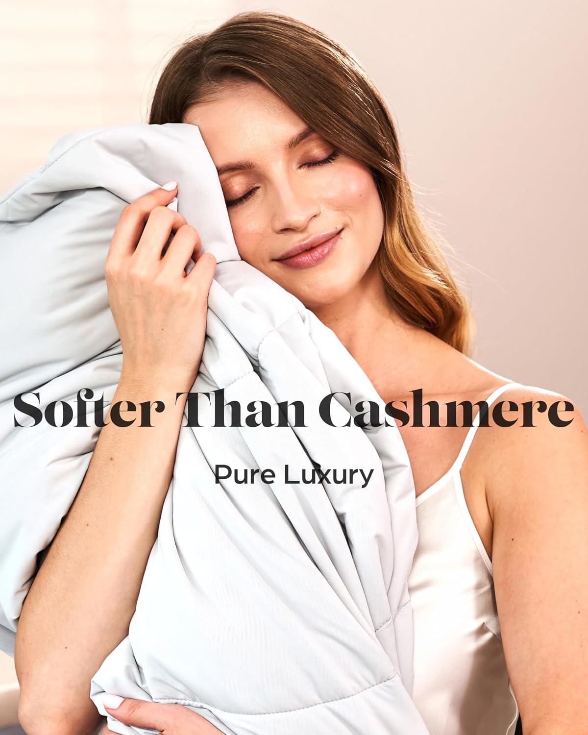 Lavish Comforts Cooling Comforter Queen Size 90x90, Cooling Blanket for Hot Sleepers & Night Sweats, Breathable Lightweight All Season Bedding Comforter, Soft Light Grey Duvet Insert