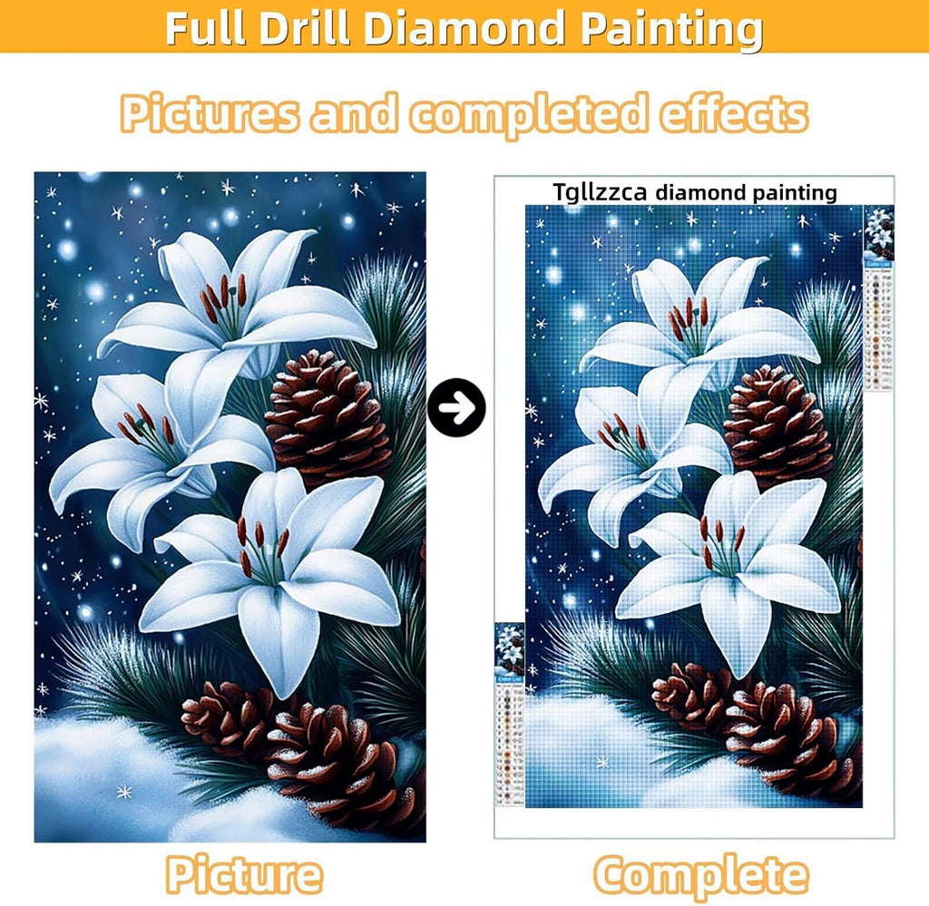 Diamond Art Kits for Adults Pine Cones Diamond Painting Kits, 5D DIY Round Flower Full Drill Dimond Art Paintings Crystal Crafts for Adults for Gift Home Wall Decor, Large Size 40 x 80 Inch, Model837