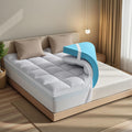 Dual Layer Memory Foam Mattress Topper for Pain Relief with 2X Support, 2' Fluffy Pillow Top California King Mattress Topper Plus 2' Odor-Free Cooling Gel Memory Foam Ultra Comfort Mattress Pad