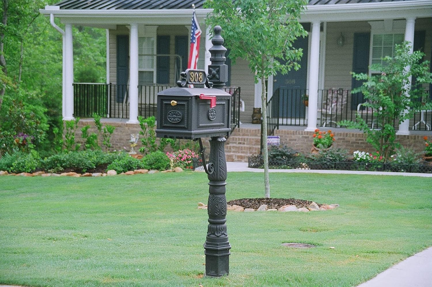 Decorative Residential Curbside Cast Aluminum Mailbox Black Authentic * Original * Exclusive
