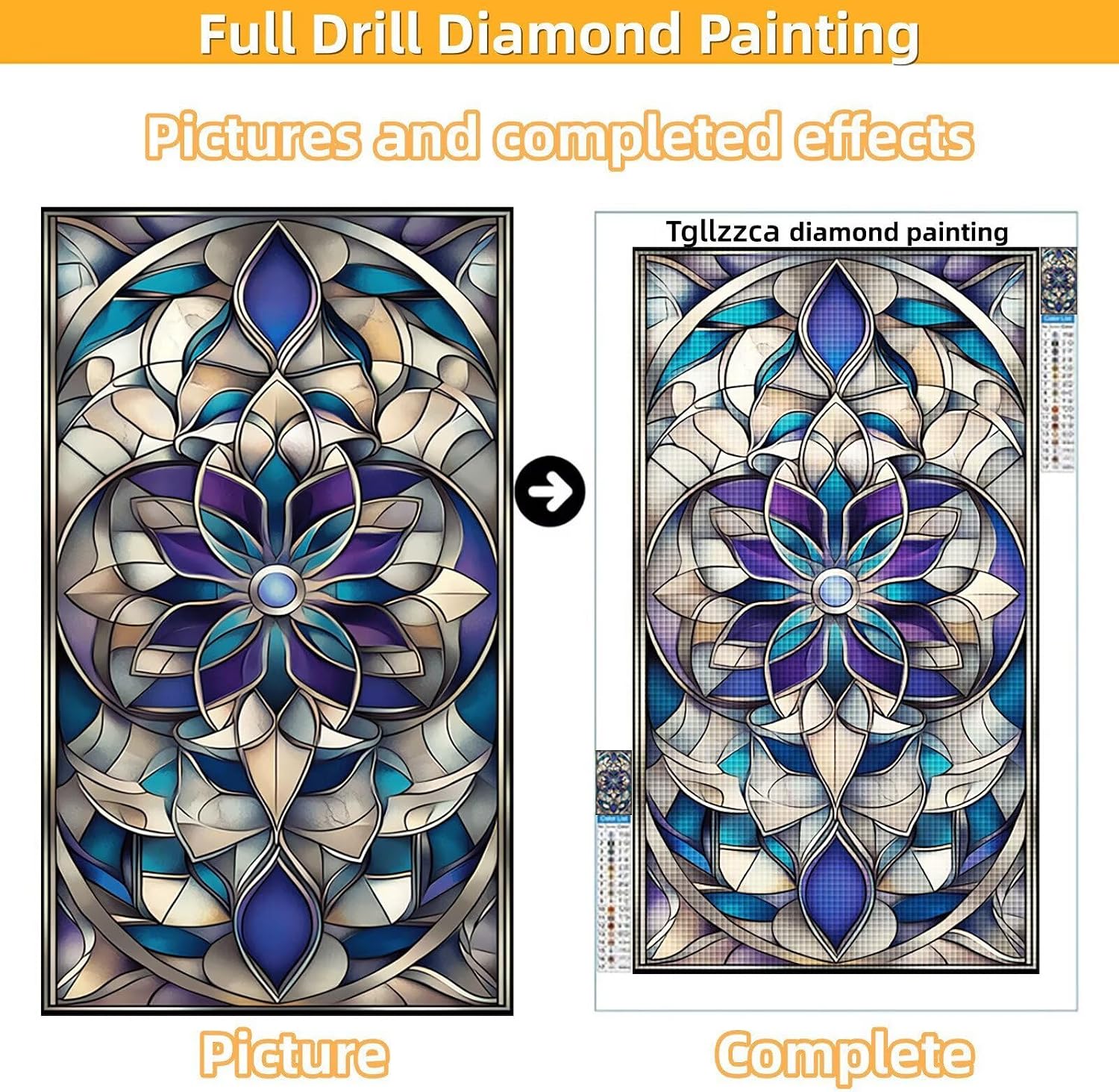 Diamond Art Kits for Adults Bohemia Diamond Painting Kits, 5D DIY Round Mandala Full Drill Dimond Art Paintings Crystal Crafts for Adults for Gift Home Wall Decor, Large Size 36 x 72 Inch, Model789