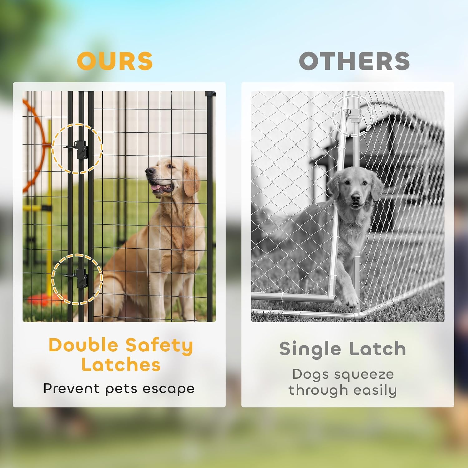 PawHut 8' x 4' x 6' Outdoor Dog Kennel, Welded Wire Dog Kennel Outside Run with 360° Rotating Bowls, Waterproof & UV Resistant Cover, for S&M&L Breeds, Chickens, Ducks, Silver
