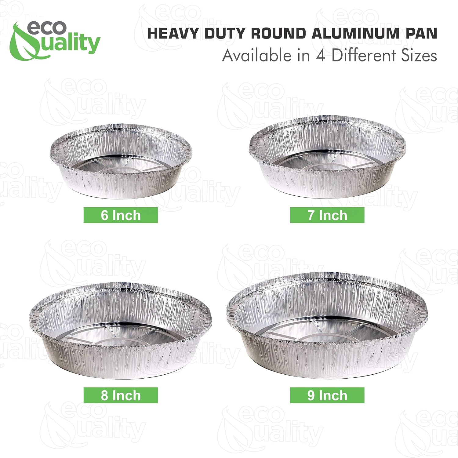 EcoQuality (400 Pack - 9 Inch Disposable Round Aluminum Foil Take-Out Pans - Disposable Tin Containers, Perfect for Baking, Cooking, Catering, Parties, Restaurants (No Lids)