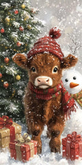 Diamond Art Kits for Adults Highland Cattle Diamond Painting Kits, 5D DIY Round Christmas Full Drill Dimond Art Paintings Crafts for Adults for Gift Home Wall Decor, Large Size 36 x 72 Inch, Model831