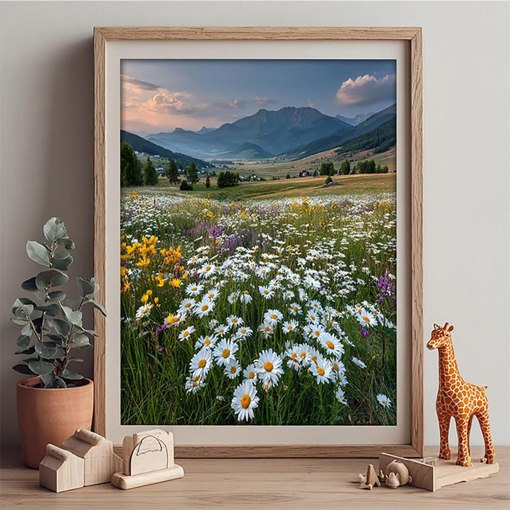 Field Diamond Art Kits for Adults, Flower 5D Diamond Painting Kit, 5D DIY Full Drill Dimond Art Paintings, DIY Dimond Gem Crafts for Adults Beginners, Wall Decor for Bedroom, Gifts, 40x54in N-8439