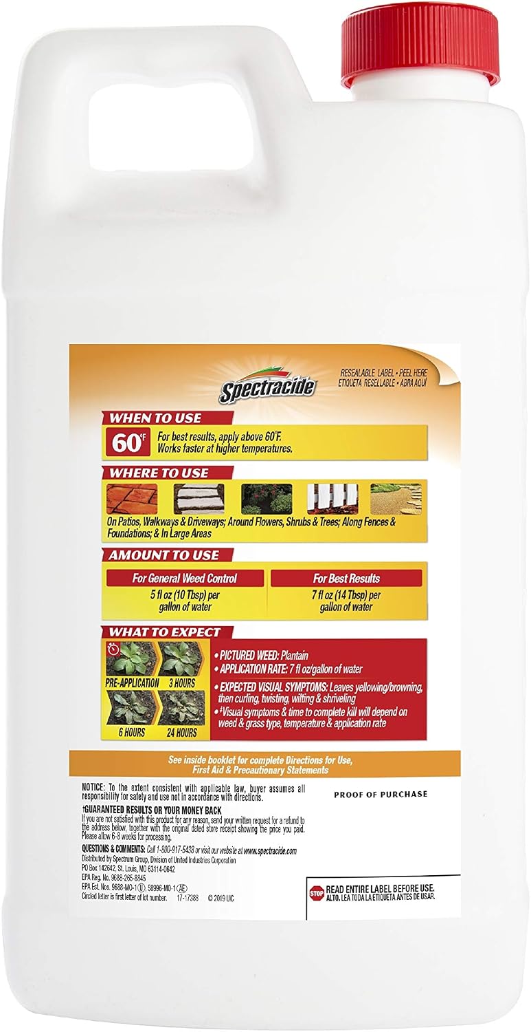 Spectracide Weed & Grass Killer Concentrate, 64-Ounce, 6 Pack