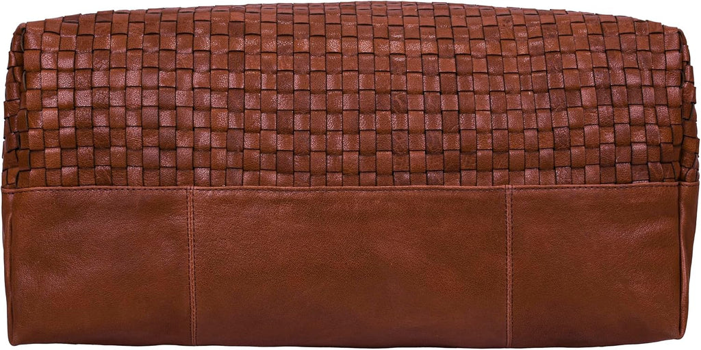 ANTONIO VALERIA Addison Braided Leather Tote Bag for Women