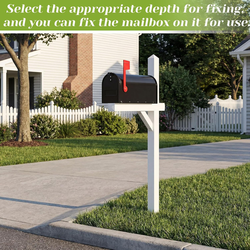 Colingmill Mailbox and Post Combo, White Wooden Mailbox Post for Outdoor Home Yard Classic Style