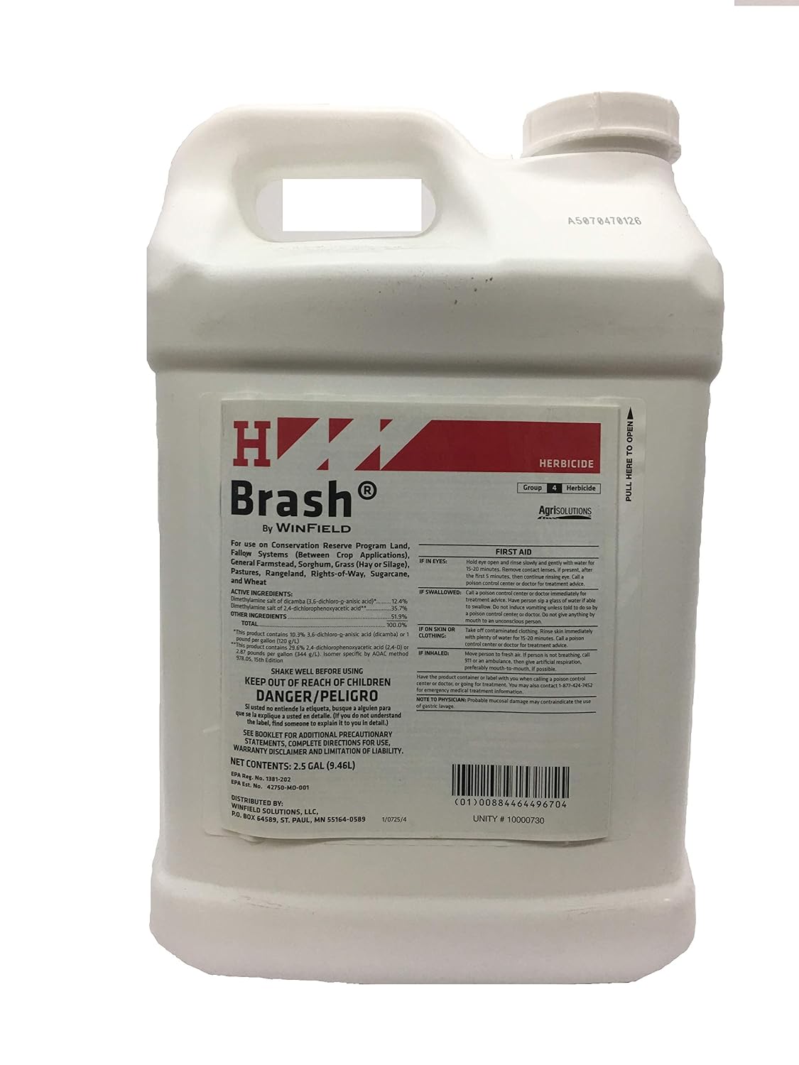 Winfield Brash Herbicide for Pasture, rangeland and Right of Way Weed Control. 2.5 Gallon