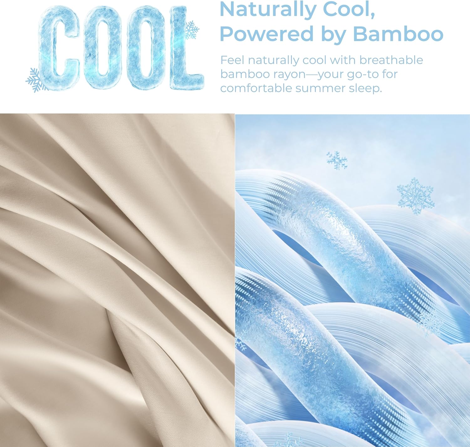 GOKOTTA Split King Sheets Set 5 Pieces, 100% Rayon Derived from Bamboo Sheets Split King Size, Soft Breathable Sheets, 16' Deep Pocket Sheets with Elastic Corner Straps, Moisture Wicking