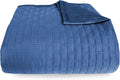 BedVoyage Luxury King Coverlet, 100% Viscose Derived from Bamboo, Reversible Cooling Quilt, Lightweight Bedspreads & Breathable Blanket, 110x98 Ultra Silky Soft & Temperature Regulating, King - Indigo