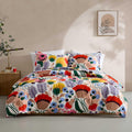 Marimekko - King Duvet Cover Set, Cotton Percale Reversible Bedding with Matching Shams, Floral Home Decor (Ojakellukka Multicolor, King)