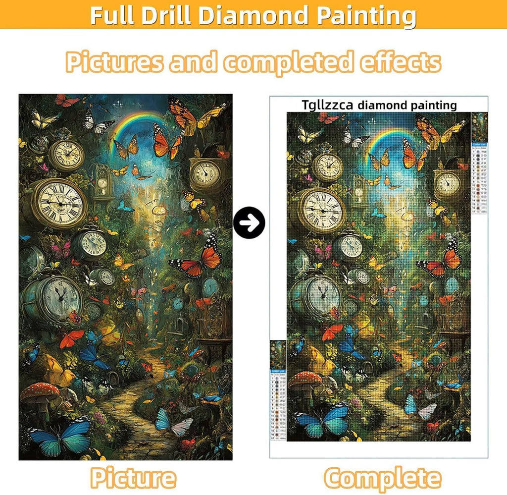 Diamond Art Kits for Adults Butterfly Diamond Painting Kits, 5D DIY Square Magic Full Drill Dimond Art Paintings Crystal Crafts for Adults for Gift Home Wall Decor, Large Size 40 x 80 Inch, Model540
