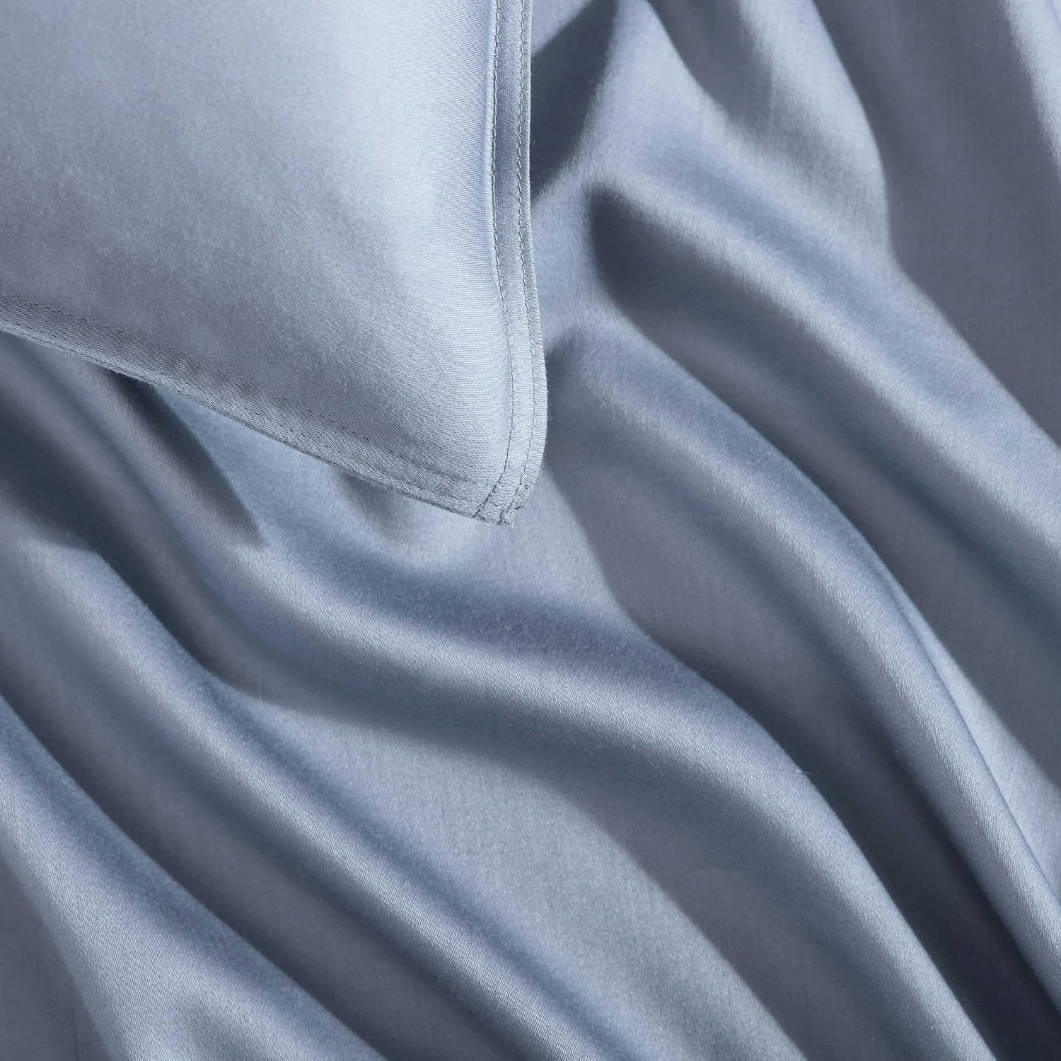 Calvin Klein - King Duvet Cover Set, Organic Cotton Sateen Bedding, Luxuriously Soft Home Decor, GOTS Certified (Organic Earth Dusk Blue, King)