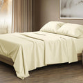 THREAD SPREAD 100% Egyptian Cotton Sheets California King Size - 1500 Series Cal King Sheets Egyptian Cotton (4 PC, Ivory), Silky Soft, Sateen Weave, Cooling & Breathable, 17' Deep Pocket Bed Set