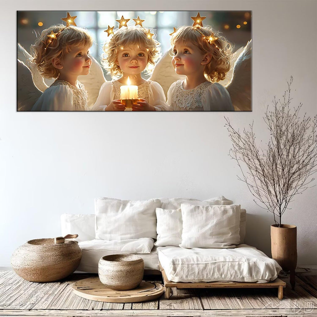 Angel Girl Diamond Art Kits for Adults, 5D Diamond Painting Kits for Adults Beginners, DIY Full Square Drill Gem Art Kits, for Room Bedroom Living Room Bathroom Wall Decor Gifts 32x76 Inch j-745