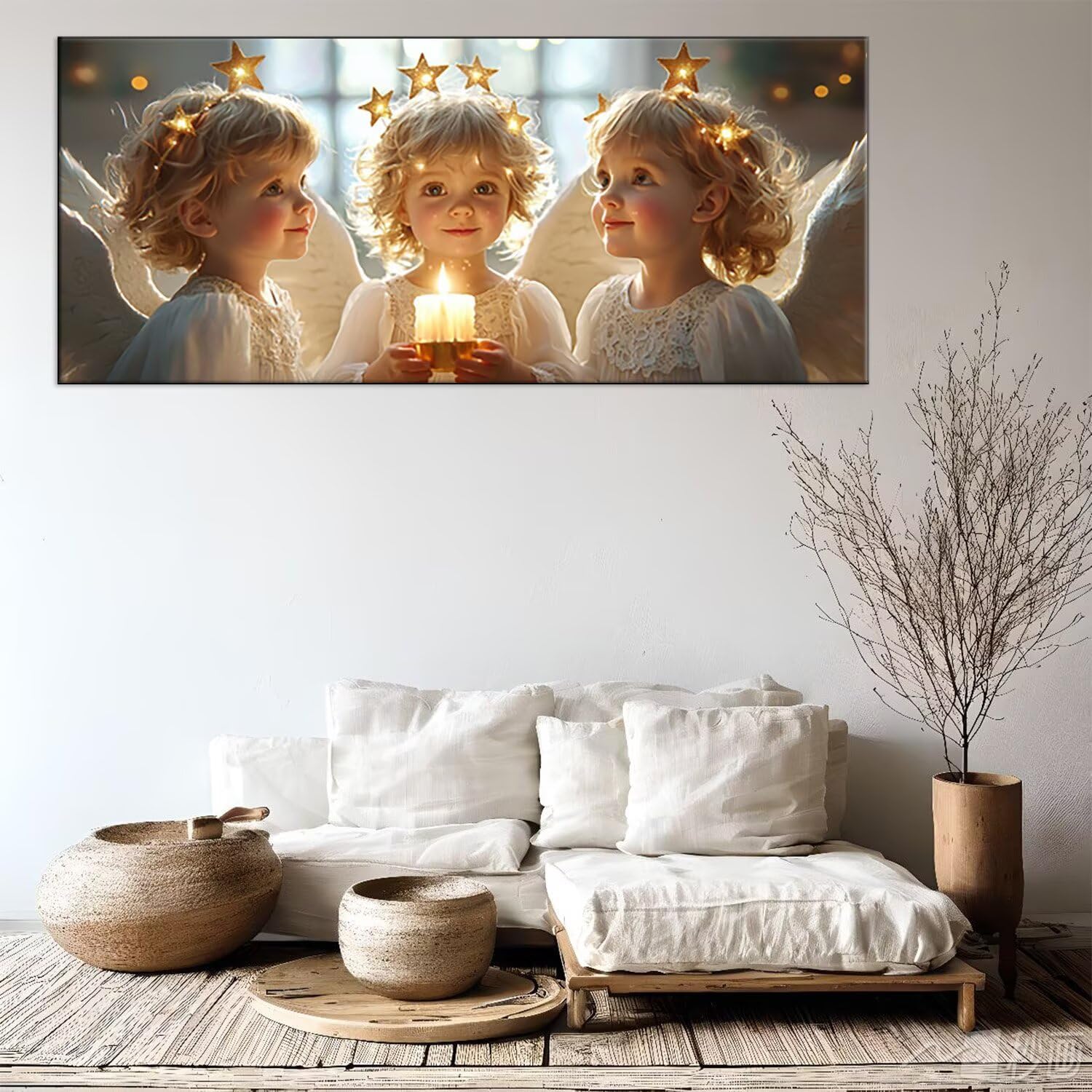 Angel Girl Diamond Art Kits for Adults, 5D Diamond Painting Kits for Adults Beginners, DIY Full Square Drill Gem Art Kits, for Room Bedroom Living Room Bathroom Wall Decor Gifts 40x92 Inch j-745