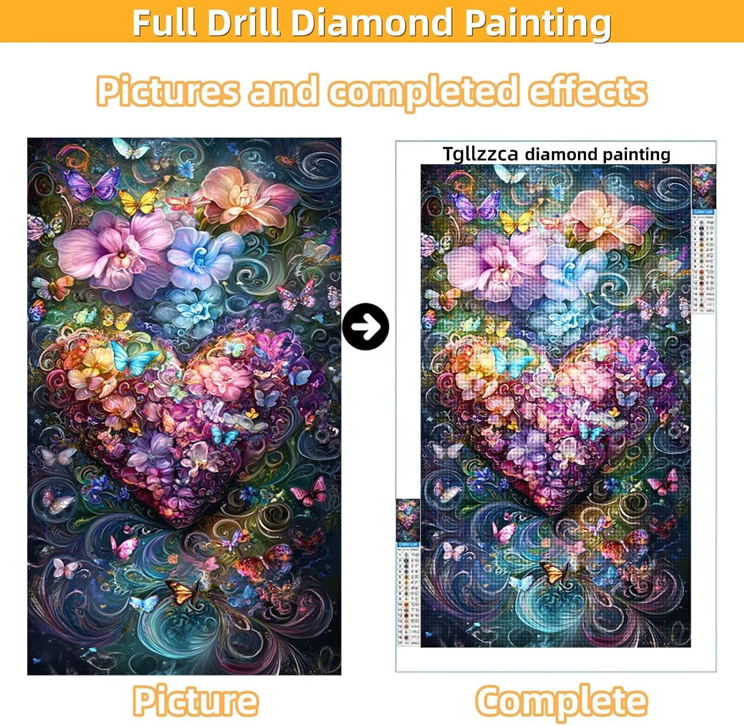 Diamond Art Kits for Adults Love Diamond Painting Kits, 5D DIY Square Abstract Full Drill Dimond Art Paintings Rhinestones Crafts for Adults for Gift Home Wall Decor, Large Size 36 x 72 Inch, Model558