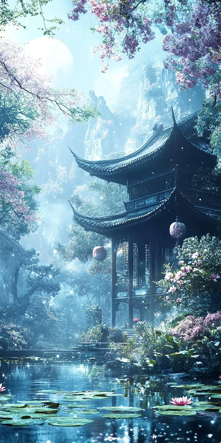 Diamond Art Kits for Adults Landscape Diamond Painting Kits, 5D DIY Square Japanese Style Full Drill Dimond Art Paintings Crafts for Adults for Gift Home Wall Decor, Large Size 40 x 80 Inch, Model774
