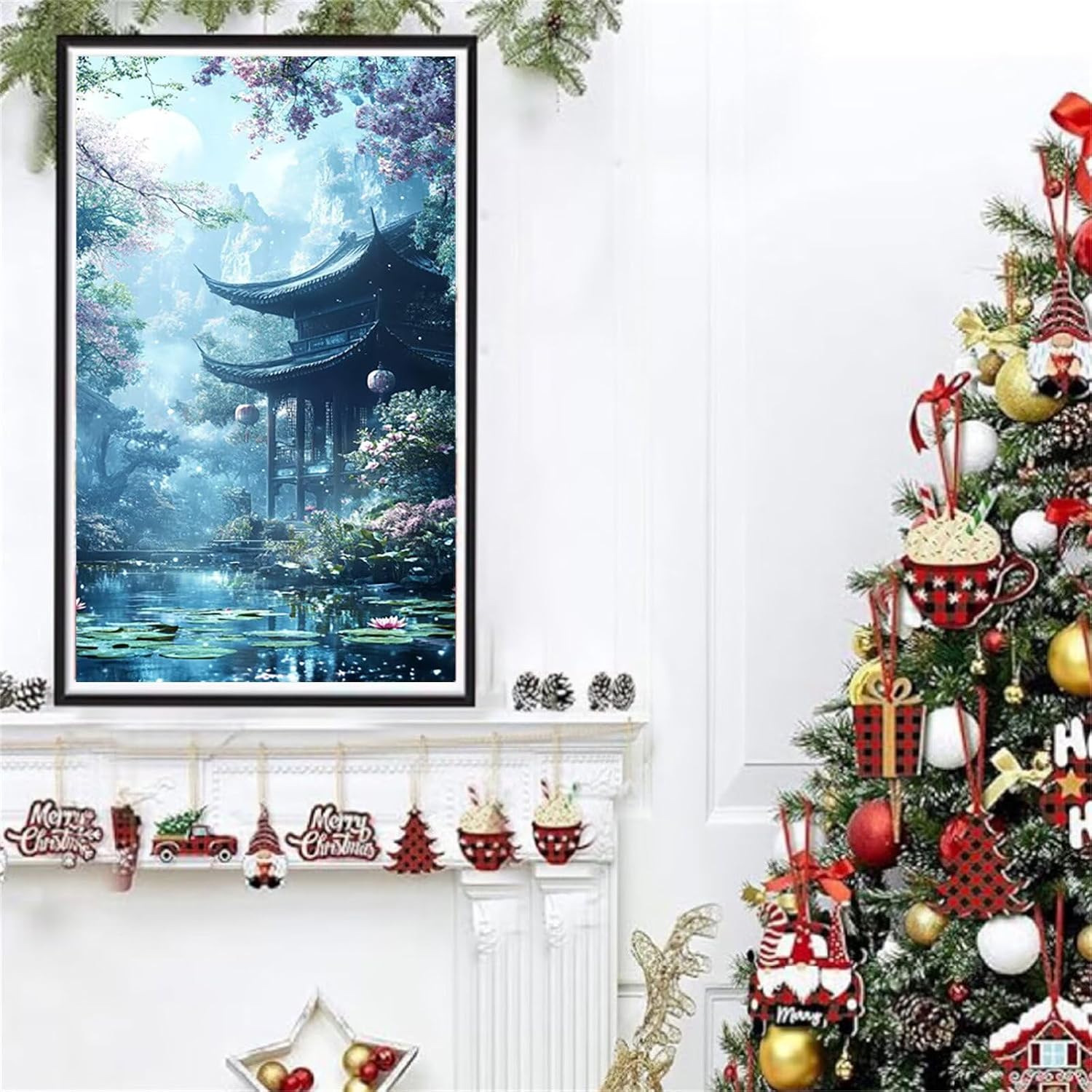 Diamond Art Kits for Adults Landscape Diamond Painting Kits, 5D DIY Square Japanese Style Full Drill Dimond Art Paintings Crafts for Adults for Gift Home Wall Decor, Large Size 40 x 80 Inch, Model774