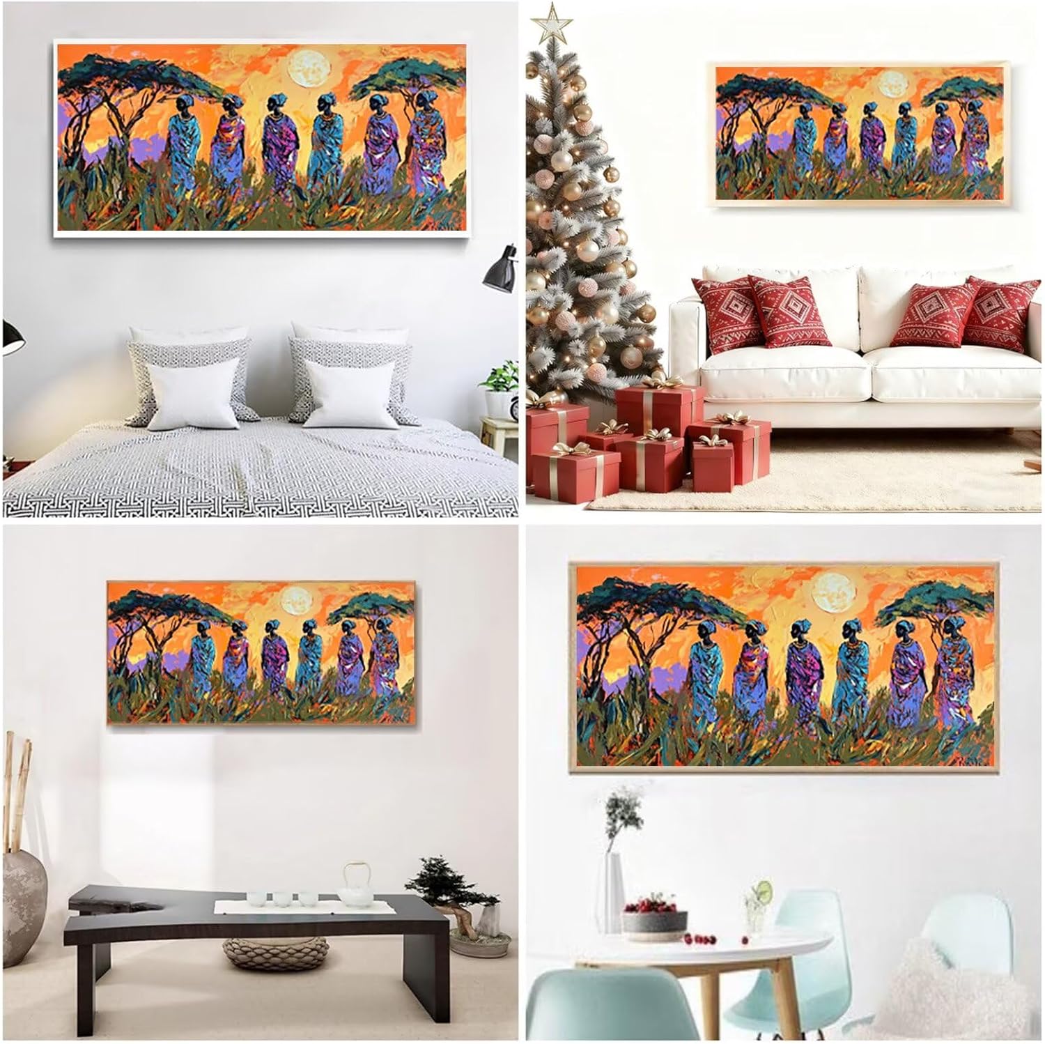 Diamond Art Kits for Adults Africa Diamond Painting Kits, 5D DIY Square Woman Full Drill Dimond Art Paintings Crystal Rhinestones Crafts for Adults for Home Wall Decor, Large Size 36 x 72 Inch,Model42