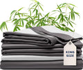 Wooflinen 100% Viscose Derived from Bamboo Sheets & Duvet Cover Set – Soft Feel Like Silk Bed Sheets – Two-Toned, Breathable, Cooling Bedding – King, 6 Pc Set