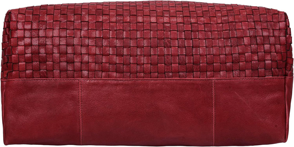 ANTONIO VALERIA Addison Braided Leather Tote Bag for Women