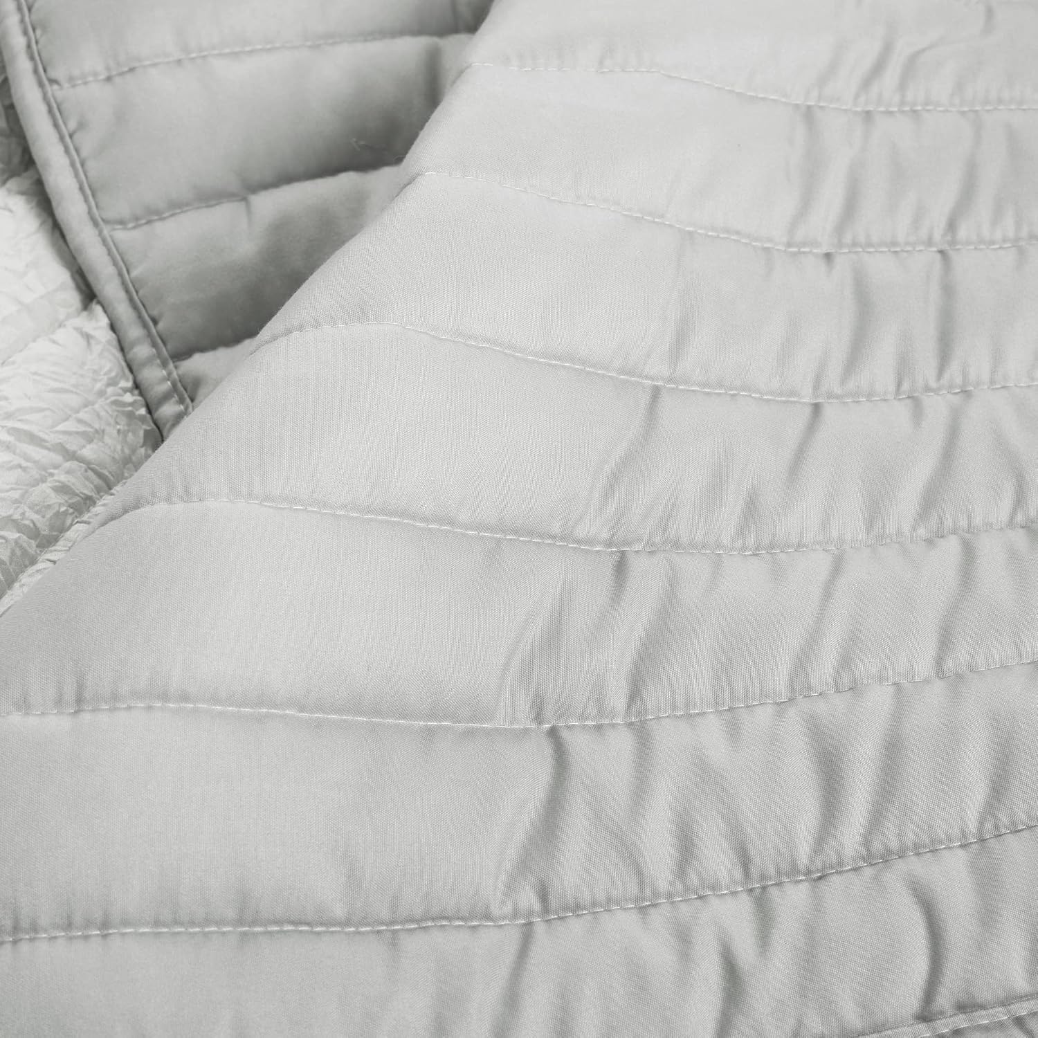 Lush Decor Crinkle Ombre Quilt King Size 3 Piece Set Blue & Gray - Ombre Bedding Set King Quilt - Blue Quilts - Modern Bedroom Decor