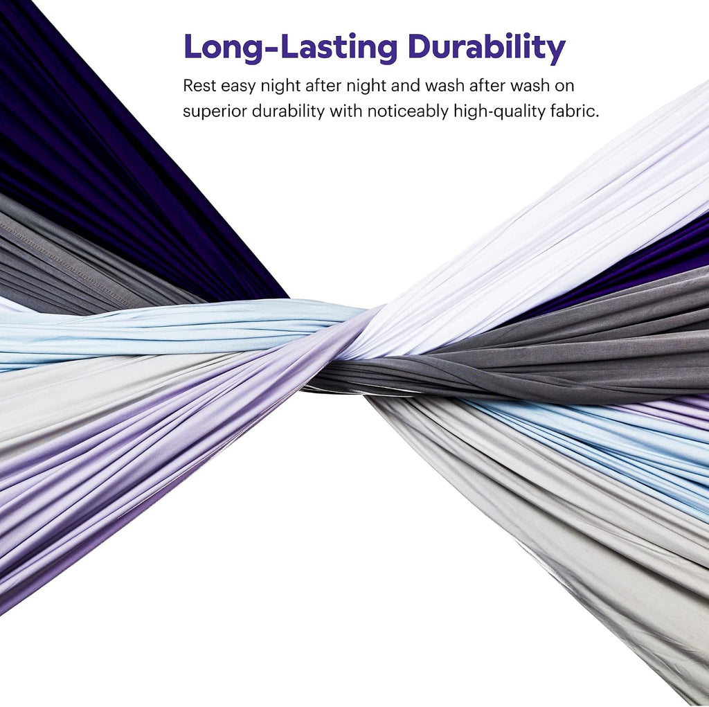 Purple SoftStretch Sheets, Queen Size, Rayon Blend, Moisture-Wicking, Deep Purple, Fits All Mattresses, Stretch for Adaptive Support (Pack of 2)