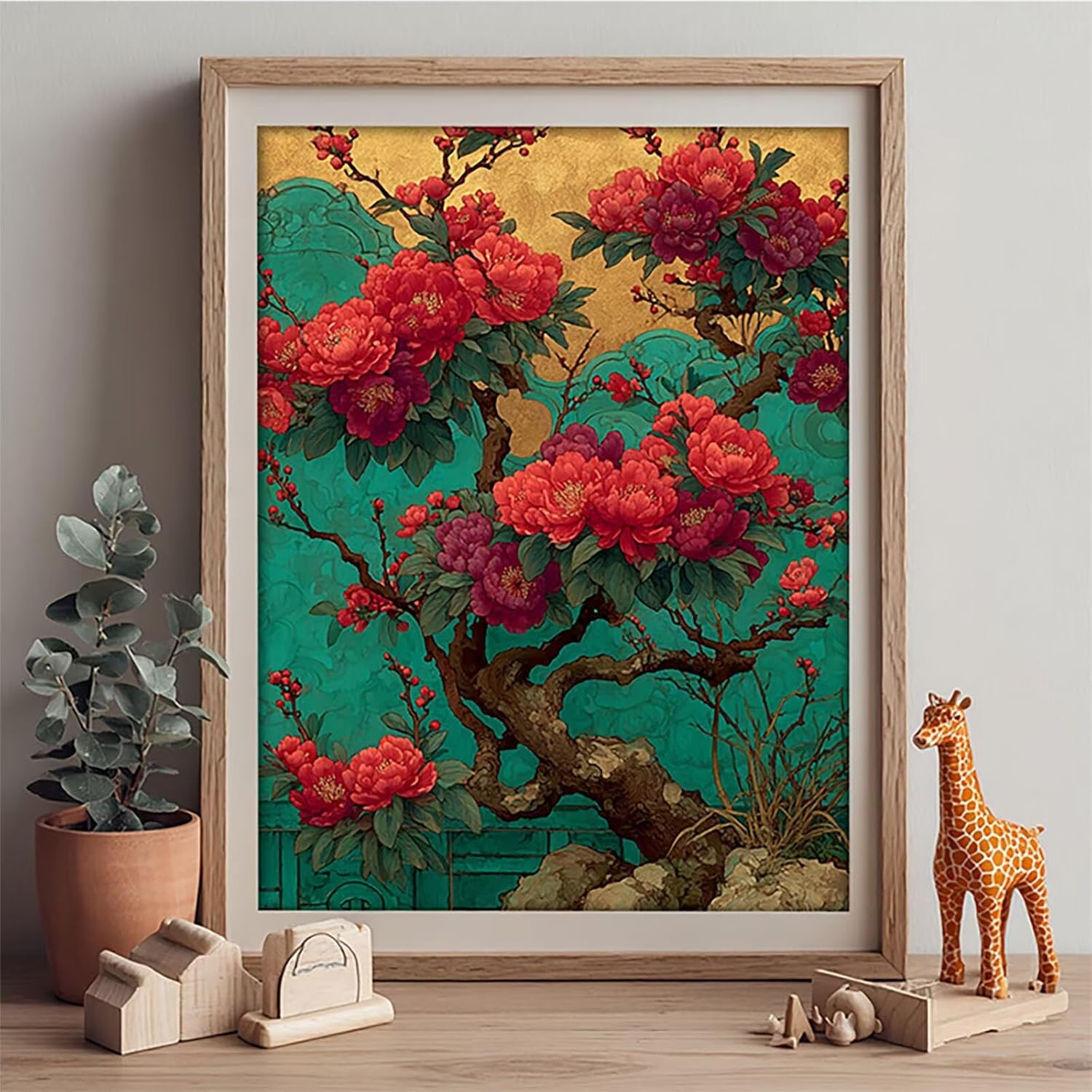Flower Diamond Art Kits for Adults, Tree 5D Diamond Painting Kit, 5D DIY Full Drill Dimond Art Paintings, DIY Dimond Gem Crafts for Adults Beginners, Wall Decor for Bedroom, Gifts, 40x54in 6-3025