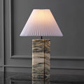 SAFAVIEH Couture Lighting Collection Mackenzie Cream/White Marble Square 25-inch Table Lamp for Bedroom Living Room Home Office Desk Nightstand (LED Bulb Included)