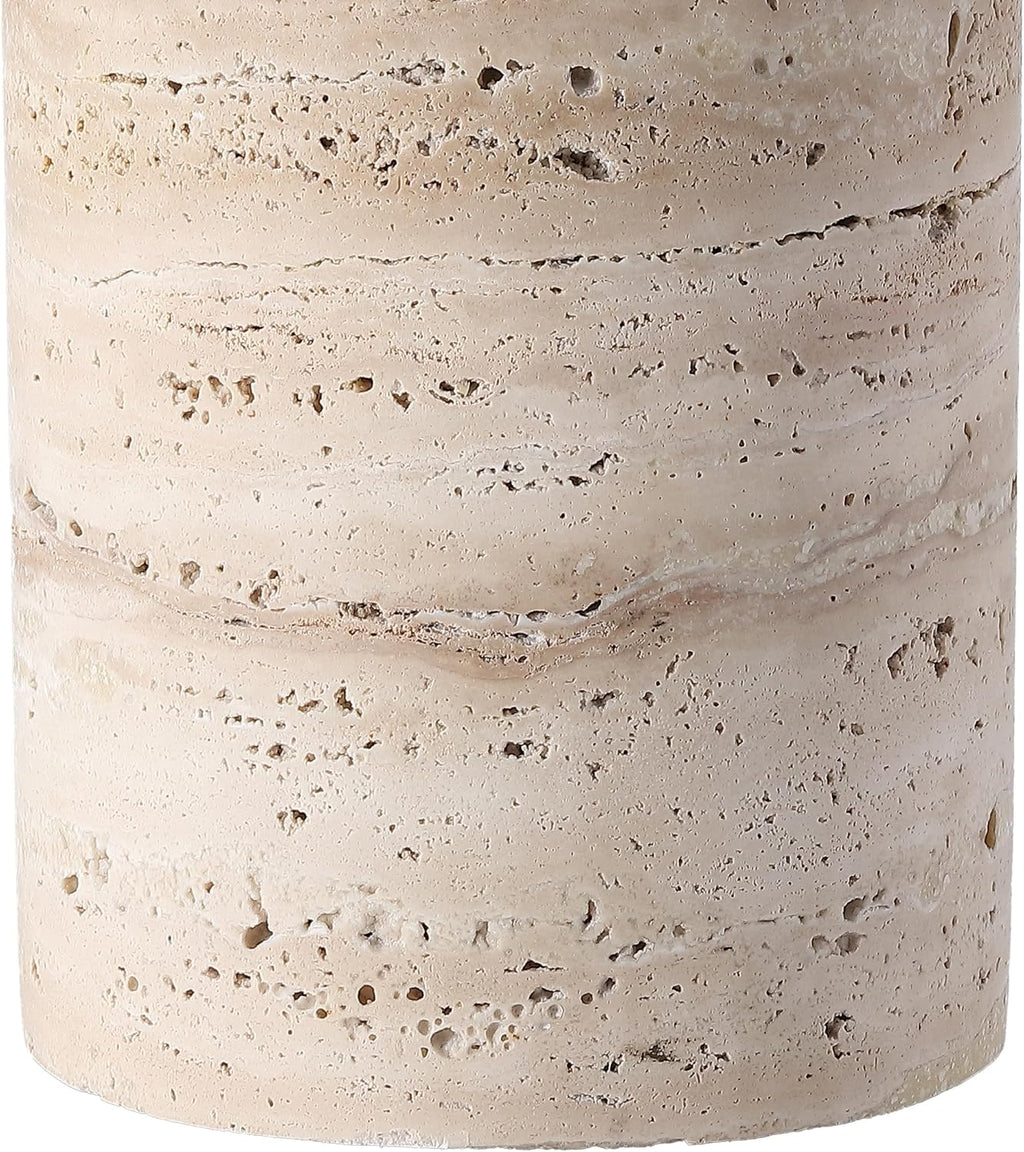 SAFAVIEH Couture Lighting Collection Rynetta Light Brown/White 24-inch Dimmable Table Lamp for Bedroom Living Room Home Office Desk Nightstand (LED Bulb Included)