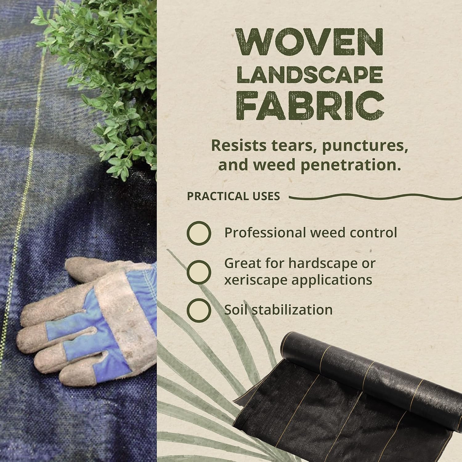DeWitt 5-Pack Pro-5 Weed Barrier Fabric 5 oz, 4 x 250 Feet – Heavy-Duty Woven Landscape Ground Cover Mat for Raised Garden Bed, Greenhouse Gardening, Outdoor Landscaping, and Commercial Planting