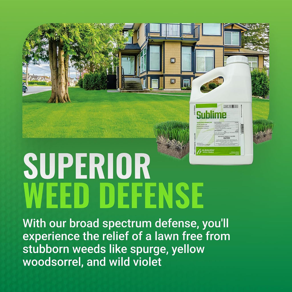 Albaugh Sublime Weed Killer, Unrivaled Defense Against Crabgrass, Creeping Charlie, Dandelions & More, Non-Bleaching Formula, Fast-Acting, Commerical & Residential, 1 Gallon
