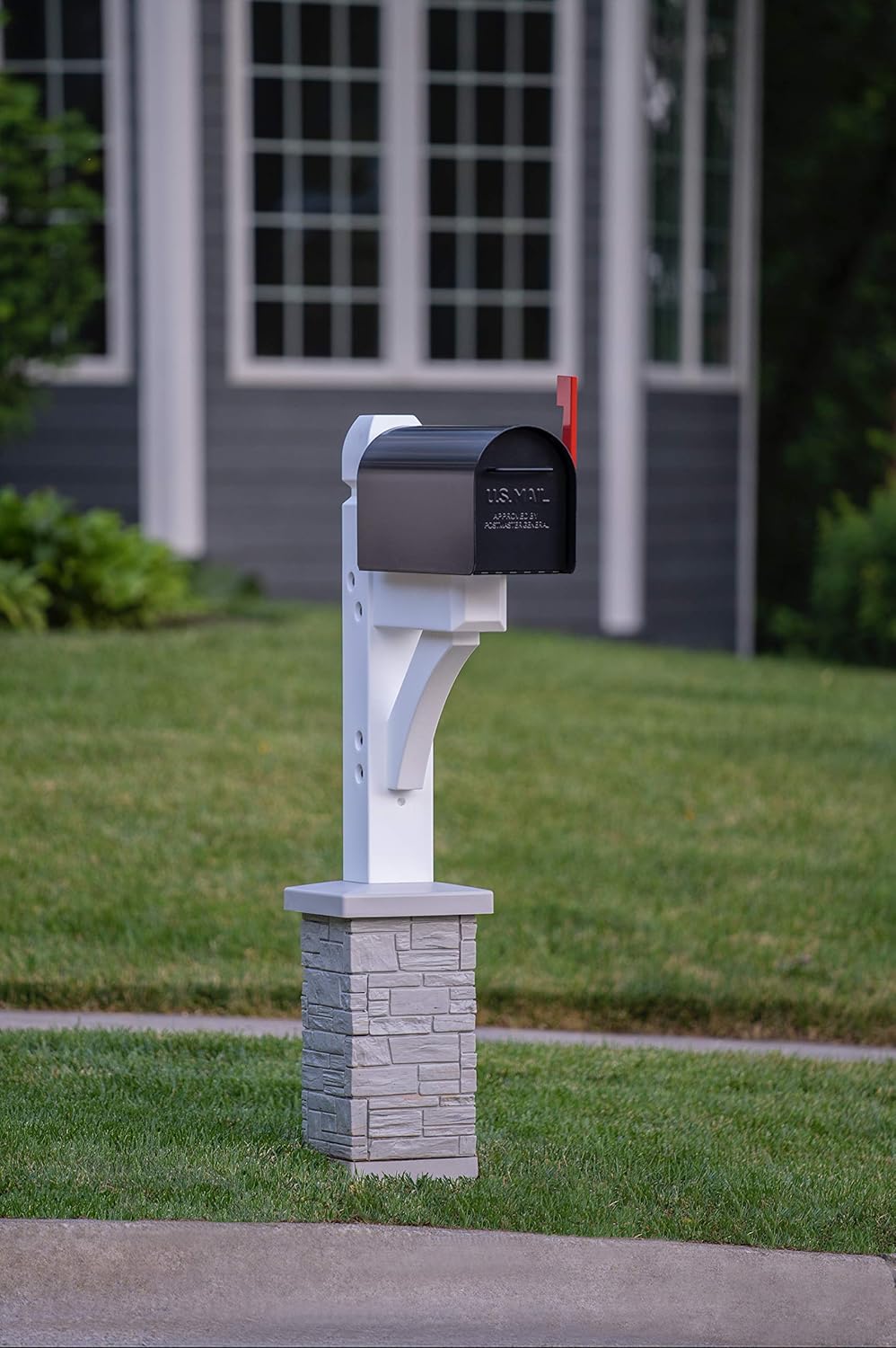 Premium Mailbox Post Set (Cross-Arm, Classic White)