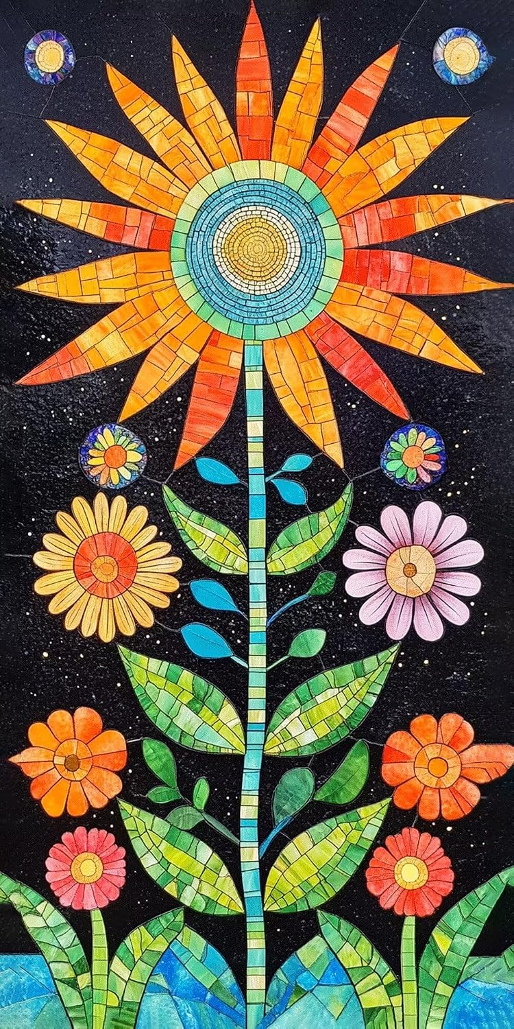 Diamond Art Kits for Adults Flower Diamond Painting Kits, 5D DIY Square Geometry Full Drill Dimond Art Paintings Crystal Crafts for Adults for Gift Home Wall Decor, Large Size 40 x 80 Inch, Model804