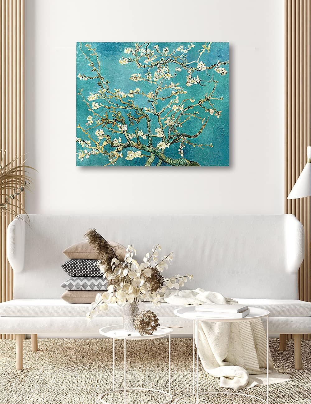 DECORARTS - Blossoming Almond Tree, Vincent Van Gogh Classic Art. Giclee Prints Framed Art for Wall Decor. Framed size: 30x26