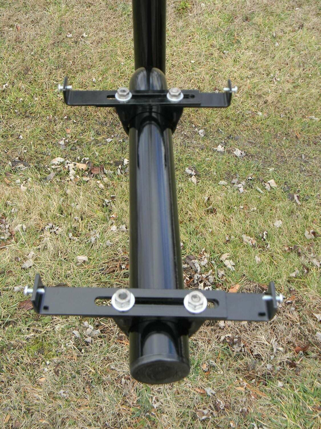 Return-to-Center Swing Away Snowplow Proof Mailbox Post - Black Steel Mailbox Extender (36 Inch)