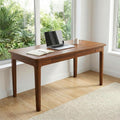 Mid Century Modern Desk with Drawers,39.4 inch Solid Wood Writing Desk for Home Office Bedroom,Small Computer Desk for Spaces Easy Assembly Walnut