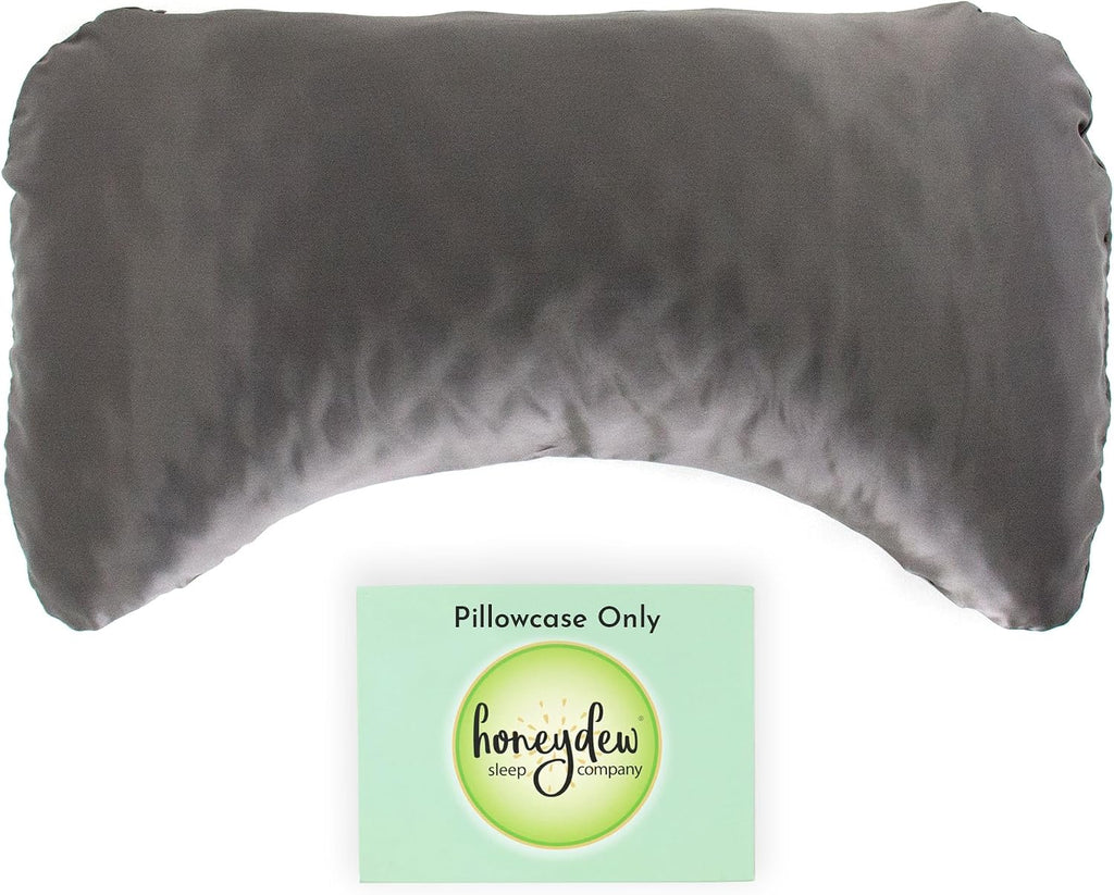 Honeydew Organic Silk Side Pillow Curved Pillowcase - The Ultimate Luxury Pillowcase to Reduce Wrinkles and Improve Skin and Hair Health - King Size (Lunar Eclipse (Charcoal))