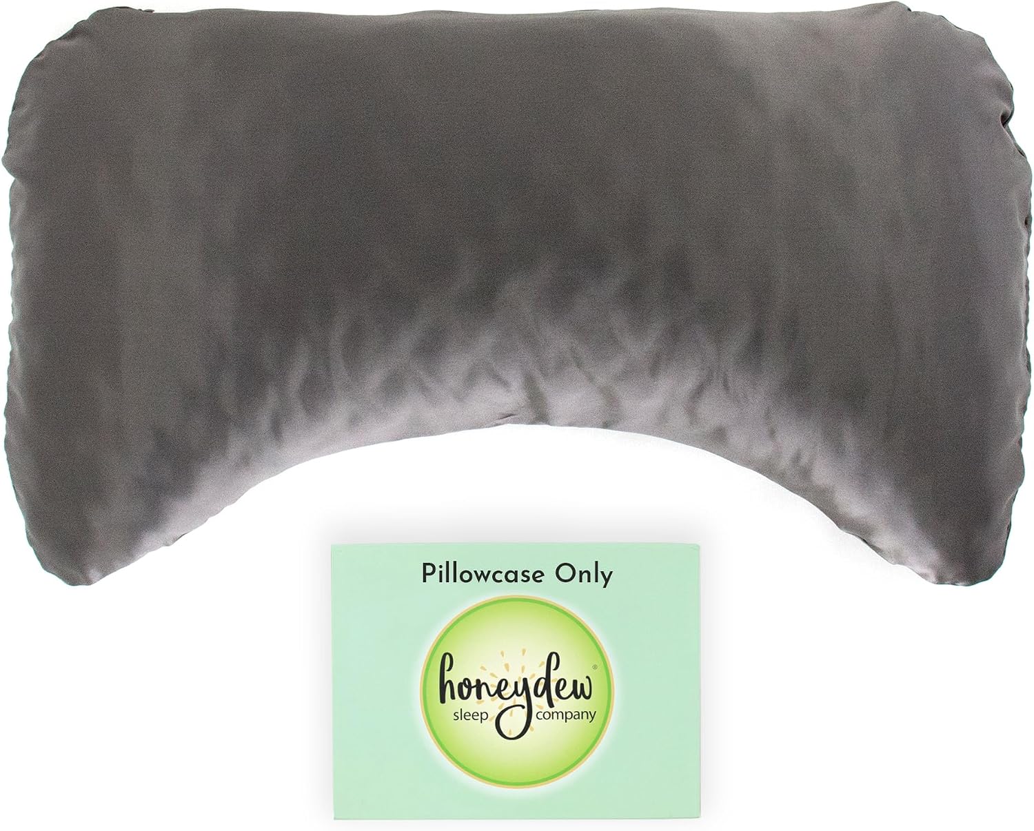 Honeydew Organic Silk Side Pillow Curved Pillowcase - The Ultimate Luxury Pillowcase to Reduce Wrinkles and Improve Skin and Hair Health - King Size (Lunar Eclipse (Charcoal))