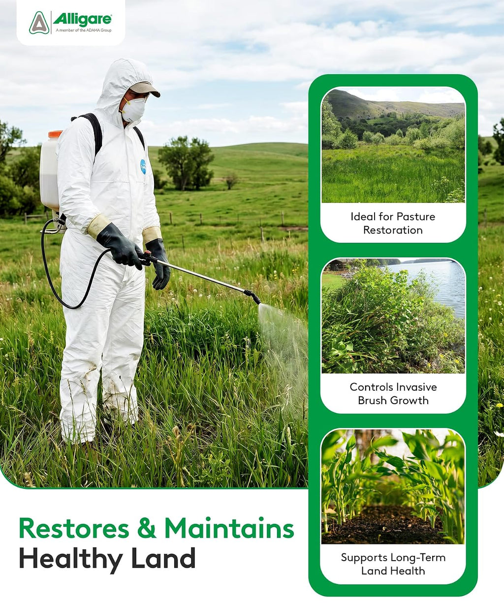 ALLIGARE - Triclopyr Herbicide 4 EC Selective Weed Killer for Woody Plants, Brush for Forestry, Pastures, Rights-of-Way, Wetlands & Industrial Sites - Compare to Garlon 4 & Remedy - 2.5 Gallon