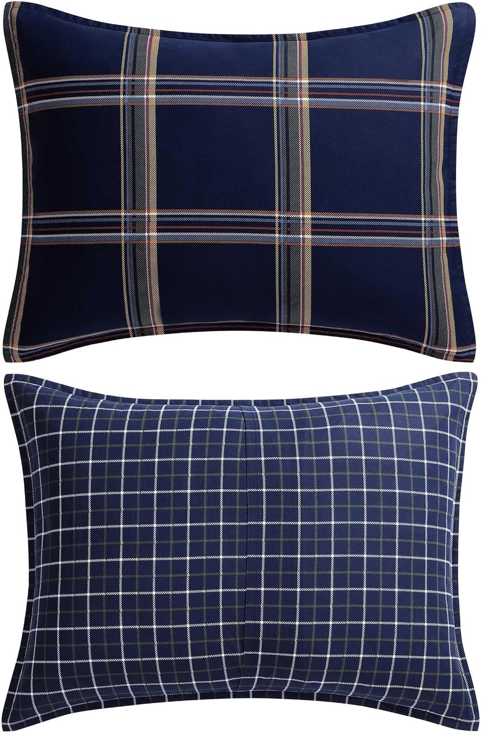 Tommy Hilfiger - Queen Duvet Covet Set, 100% Soft & Breathable Cotton Bedding, Lightweight for Year Round Comfort, 3 Piece Bed Set with Matching Button Closure Pillowcases (Beacon Plaid Blue)