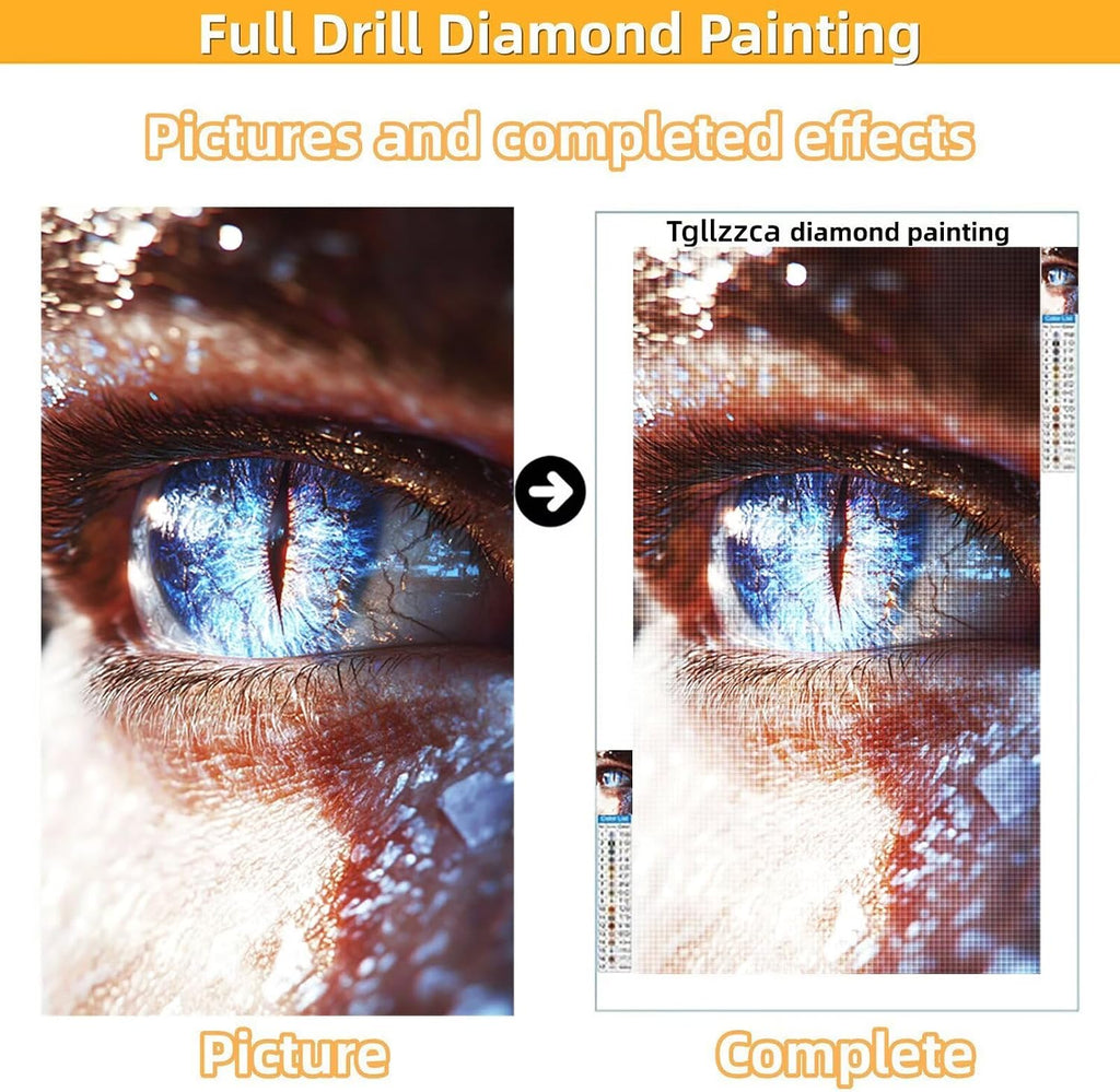 Diamond Art Kits for Adults Eye Diamond Painting Kits, 5D DIY Square Animal Full Drill Dimond Art Paintings Crystal Rhinestones Crafts for Adults for Home Wall Decor, Large Size 40 x 80 Inch, Model792