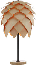 JONATHAN Y 20.5' Natural and Black Pinecone Wood and Metal LED Table Lamp, Contemporary Organic Modern Scandinavian Desk Lamp for Living Room Bedroom, LED Bulb Included JYL6123A