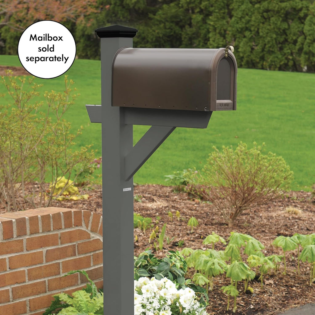 Highwood AD-MLBX1-CGE Hazelton Mailbox Post, Coastal Teak