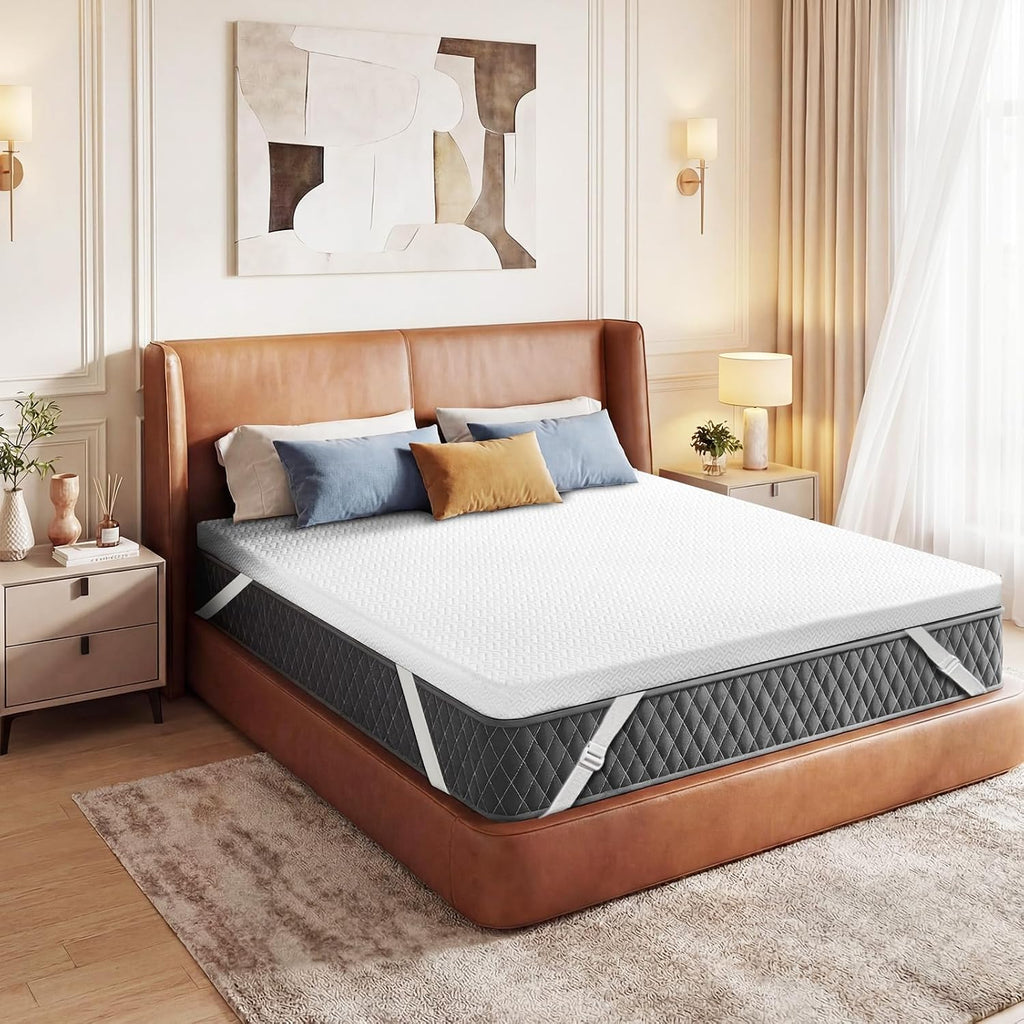 Czpalo 3 Inch Gel Memory Foam Mattress Topper King, Cooling Mattress Topper with Removable & Washable Cover, CertiPUR-US Certified