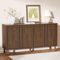 58 inch Sideboard Buffet Cabinet, Modern Credenza with 4 Doors & Adjustable Shelf, Large Coffee Bar Storage for Kitchen, Entryway