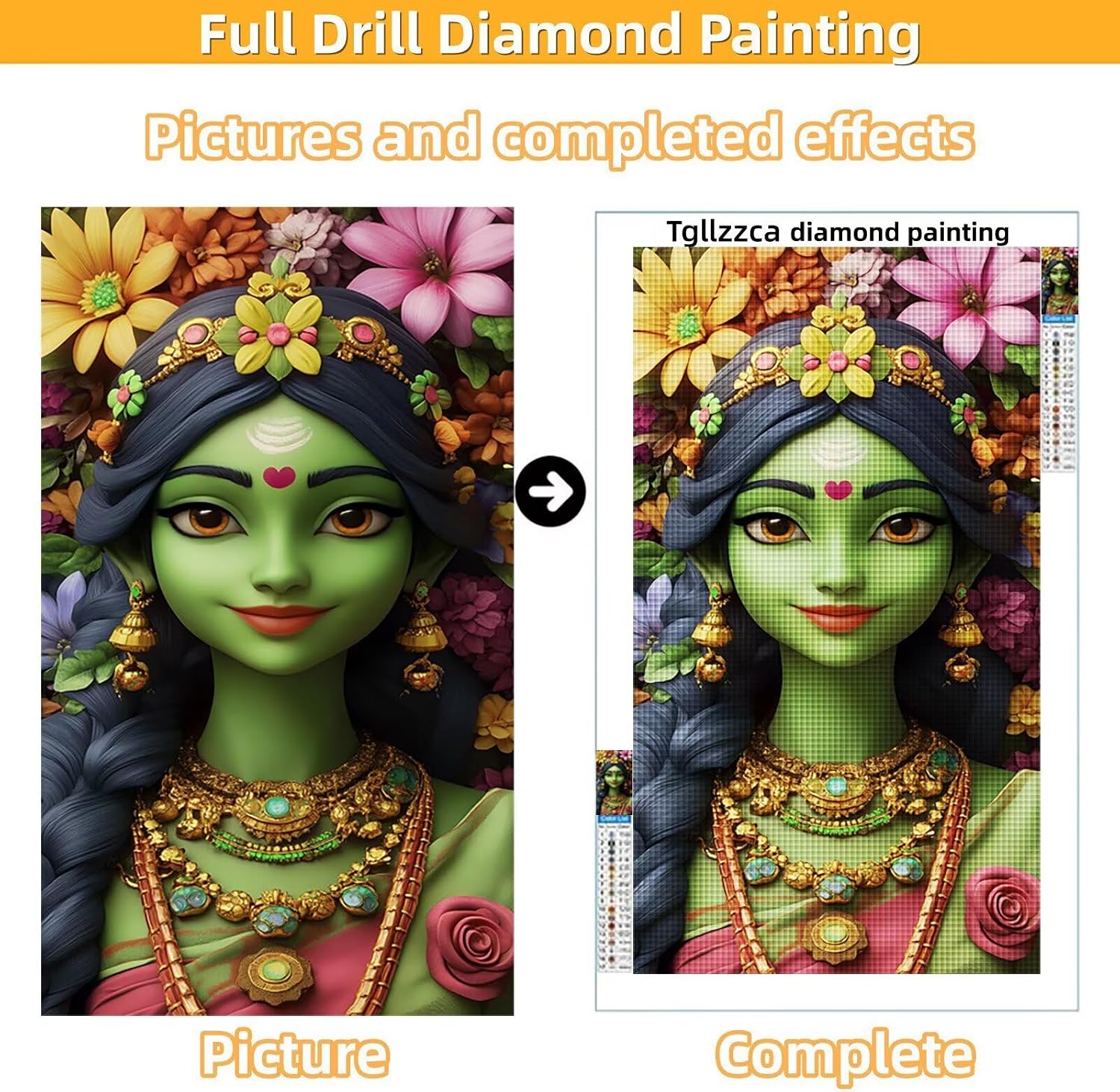 Diamond Art Kits for Adults Woman Diamond Painting Kits, 5D DIY Square Abstract Full Drill Dimond Art Paintings Crystal Crafts for Adults for Gift Home Wall Decor, Large Size 36 x 72 Inch, Model684
