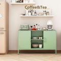 Steehoom Metal Cabinet, High Capacity Green Buffet Cabinet Coffee Bar Sideboard with Adjustable Shelf, Pantry Drink Locker for Living Room, Kitchen, Bedroom, Dining Room, Entryway (Green, H29.53'')